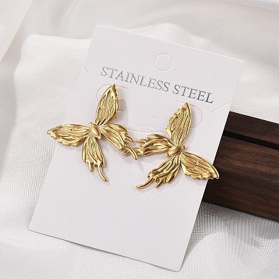 304 Stainless Steel Stud Earrings for Women EJEW-K306-21G-1