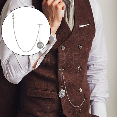 Aluminum Clip Pocket Watch Chain HJEW-PH02436-1