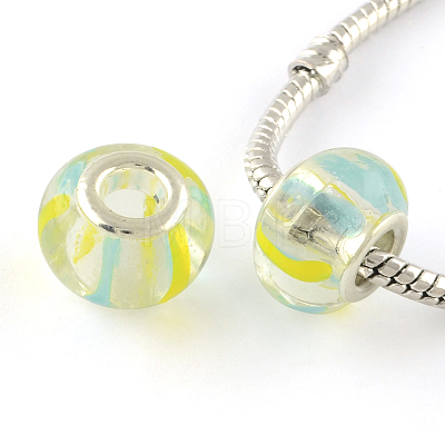 Rondelle Mixed Style Handmade Lampwork European Large Hole Beads LPDL-R007-1
