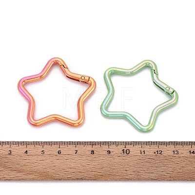 Spray Painted Electroplate Alloy Spring Gate Rings PALLOY-T092-62-1