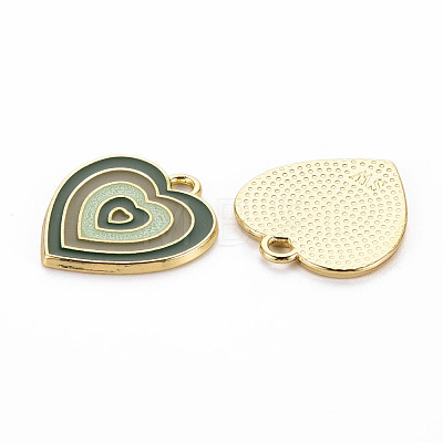 Rack Plating Light Gold Alloy Enamel Pendants ENAM-Q444-014D-RS-1