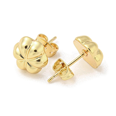 Flower Rack Plating Brass Stud Earrings EJEW-F331-29G-1