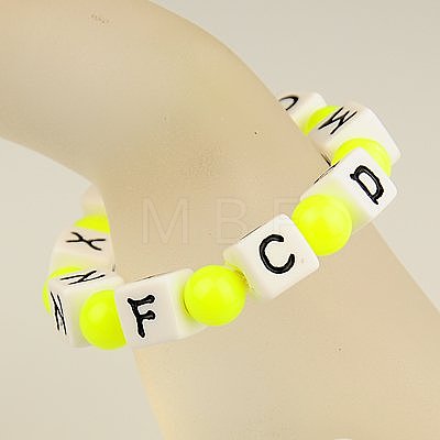 Fashion Acrylic Stretchy Bracelets BJEW-JB01052-06-1