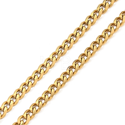 Vacuum Plating 201 Stainless Steel Curb Chain Necklaces NJEW-Q336-09A-G-1