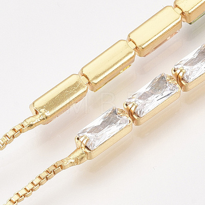 Adjustable Brass Cubic Zirconia Slider Bracelets BJEW-S142-01A-G-1
