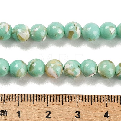 Assembled Synthetic Stone and Trochus Shell Beads Strands G-B128-08B-02-1