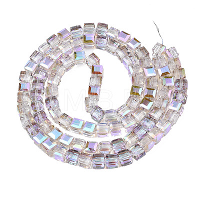 Electroplate Transparent Glass Beads Strands EGLA-N002-28-C01-1