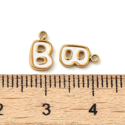 304 Stainless Steel Enamel Charms STAS-L022-292G-B-1