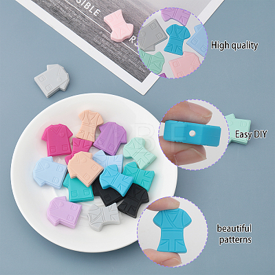 24Pcs 24 Style Food Grade Eco-Friendly Silicone Beads SIL-CA0002-61-1