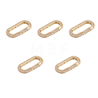 Brass Micro Pave Clear Cubic Zirconia Spring Gate Rings ZIRC-E164-06G-1