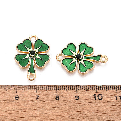 Saint Patrick's Day Alloy Enamel Connector Charms FIND-N011-26KCG-1