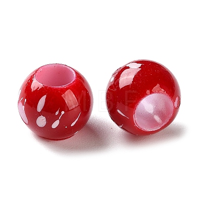 Spray Painted ABS Plastic European Beads KY-G033-01B-04-1