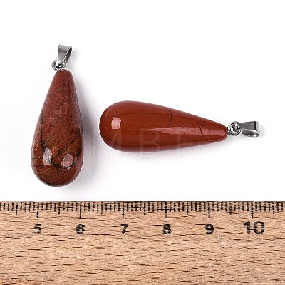 Natural Red Jasper Pendants G-N360-08P-03-1