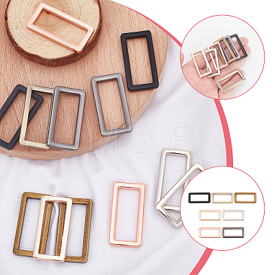 WADORN 28Pcs 7 Colors Zinc Alloy Slider Buckles FIND-WR0010-72-1