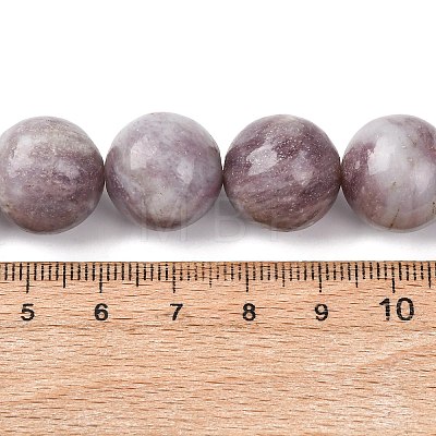 Natural Lepidolite/Purple Mica Stone Beads Strands G-A310-A01-16mm-1