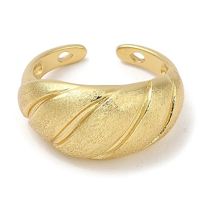 Rack Plating Brass Cuff Finger Rings for Women RJEW-C114-13G-G-1