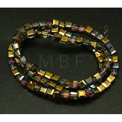 Electroplate Glass Beads Strands EGLA-D018-4x4mm-17-1