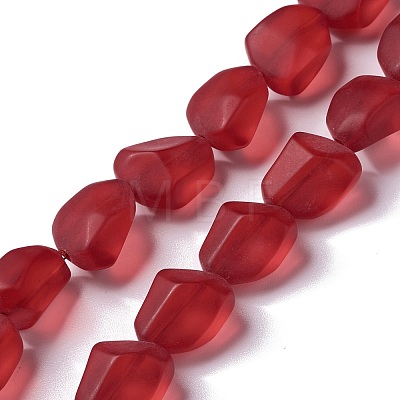 Transparent Frosted Glass Beads Strands X-FGLA-S001-02H-1