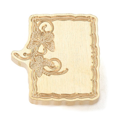 Butterfly Rectangle Frame Brass Stamp Heads AJEW-H149-04G-1