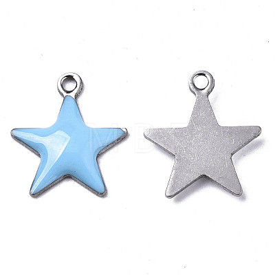 201 Stainless Steel Enamel Charms STAS-N088-14G-1