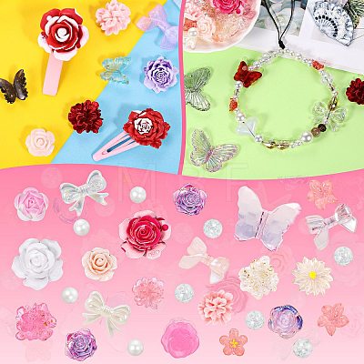 50G Resin Acrylic DIY Accessories Simulation Baroque Style Rose Halo Dyed Mixed Flower DIY Accessories JX581E-1