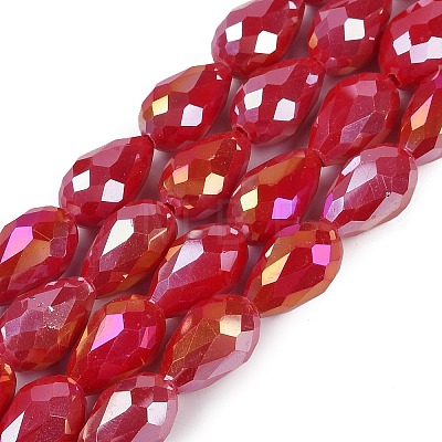 Opaque Solid Color Electroplate Glass Beads Strands LS-EGLA-N013-P4mm-B07-1