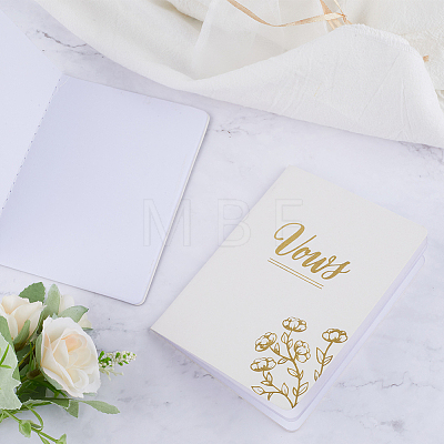 Imitation Leather Wedding Guestbooks Notepad with Gold Foil AJEW-WH0348-157-1