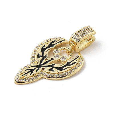 Brass Micro Pave Cubic Zirconia Pendants KK-U047-09G-1