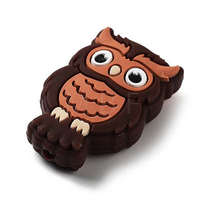 Owl Food Grade Silicone Focal Beads SIL-Z014-02B-1