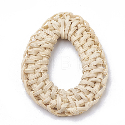 Handmade Reed Cane/Rattan Woven Linking Rings X-WOVE-Q075-18-1