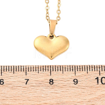 Heart 304 Stainless Steel Pendant Necklaces NJEW-H059-17G-1