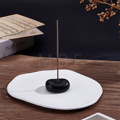 1Pc Oval Ceramic Incense Burner Holder AJEW-ME0003-93A-1
