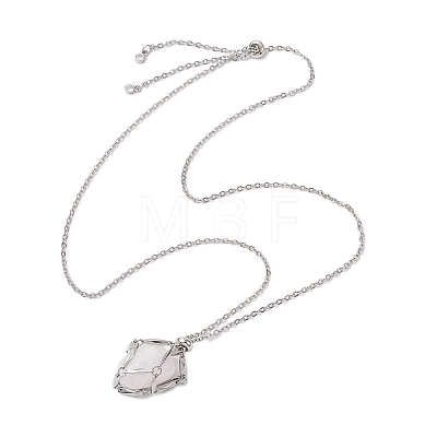 304 Stainless Steel Cable Chain Macrame Pouch Slider Necklace Making NJEW-JN05063-01-1