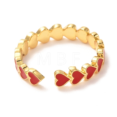 Heart Golden Cuff Rings for Valentine's Day KK-G404-12-1