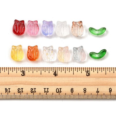 40Pcs 2 Styles Transparent Glass Beads GLAA-FP0001-26-1
