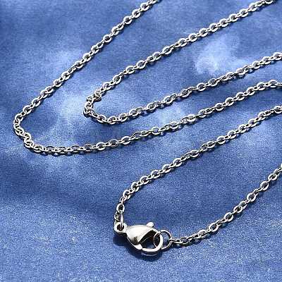 Tarnish Resistant 304 Stainless Steel Cable Chain Necklaces NJEW-E026-04P-1