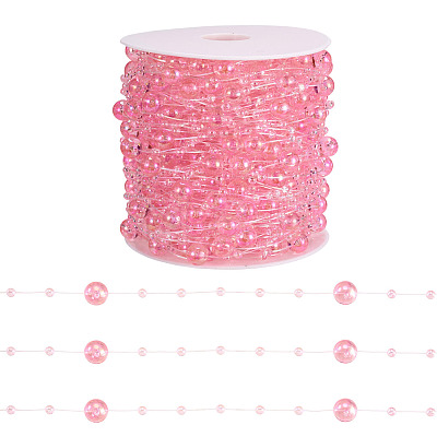 Acrylic Round Beaded Link Chains DIY-MB0007-001E-1