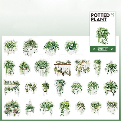 Potted Plant PET Stickers Set DIY-Z037-01F-1