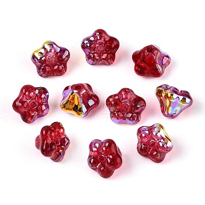 Electroplate Glass Beads Strands EGLA-T021-22B-1