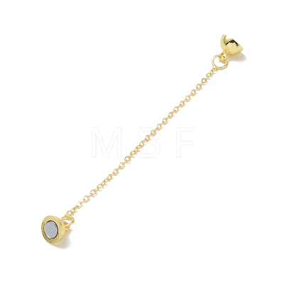Brass Magnetic Clasp with Cable Safety Chain KK-F839-036G-1