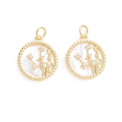 Brass Micro Pave Cubic Zirconia Pendants ZIRC-E164-36H-G-1