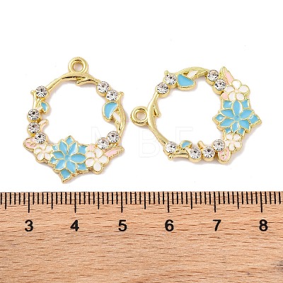 Rack Plating Alloy Enamel Pendants FIND-M020-03B-G-1