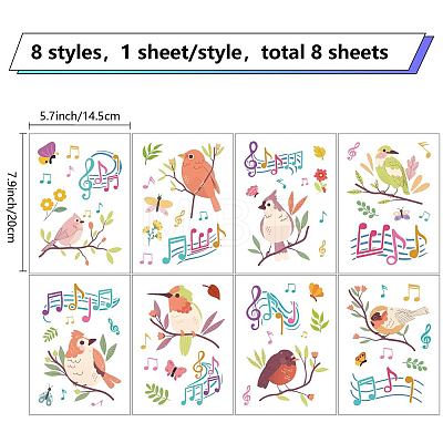 8 Sheets 8 Styles PVC Waterproof Wall Stickers DIY-WH0345-180-1