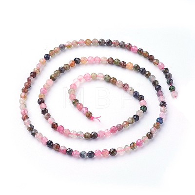 Natural Multicolor Tourmaline Beads Strands X-G-F619-20B-3mm-1