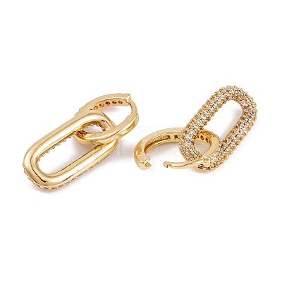 Rack Plating Brass Cubic Zirconia Earrings EJEW-S219-13G-1
