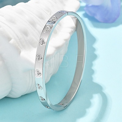 304 Stainless Steel Rhinestone Bangles for Women BJEW-Z092-15P-1