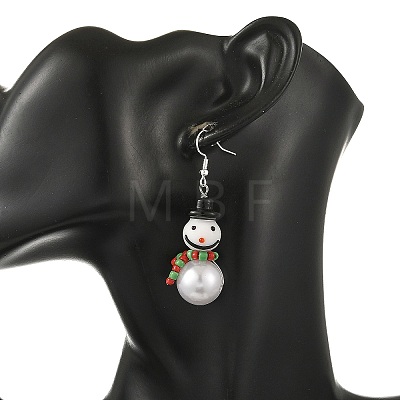 Christmas Handmade Lampwork Dangle Earrings EJEW-JE07516-01-1