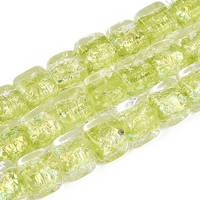 Foil Glass Beads FOIL-Q002-04G-1