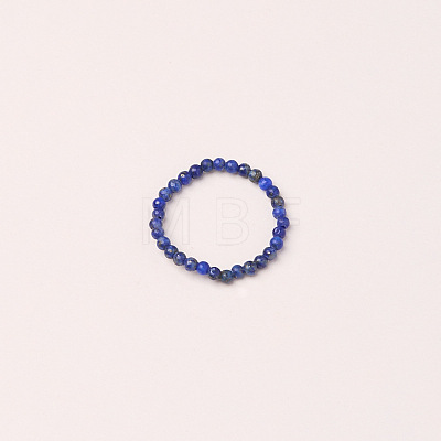 Adjustable Natural Lapis Lazuli Bead Finger Rings FS-WGFFDB9-14-1