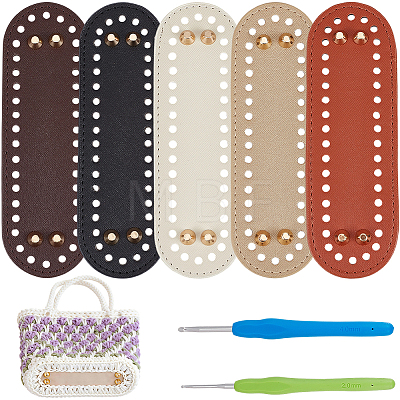 5Pcs 5 Colors PU Imitation Leather Bag Bottoms FIND-CL0001-87A-1